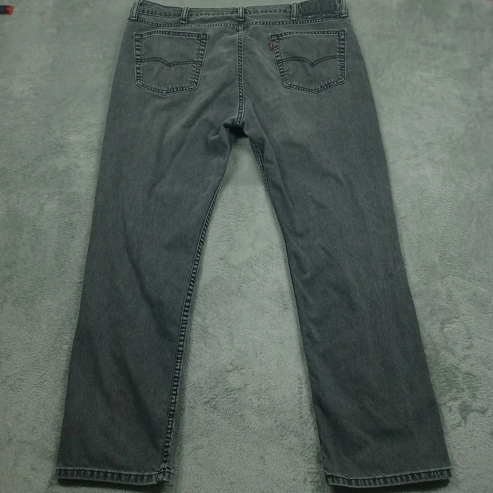 Levis 511 Jeans Mens 40x29 Black‎ Denim Slim Fit Distressed Pockets Cotton